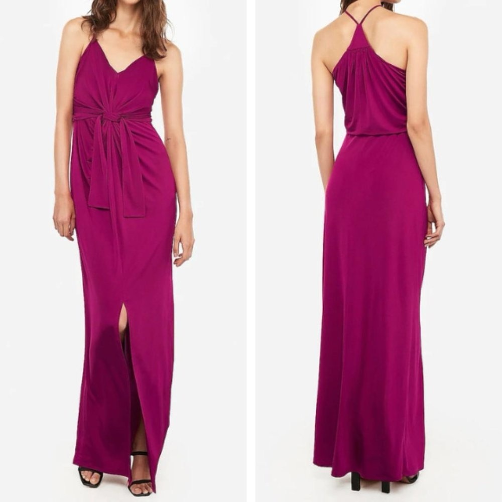 Express Women's Vibrant Red Backless Dress XS